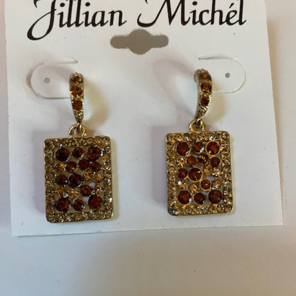 Jillian Michel Red rhinestone earrings